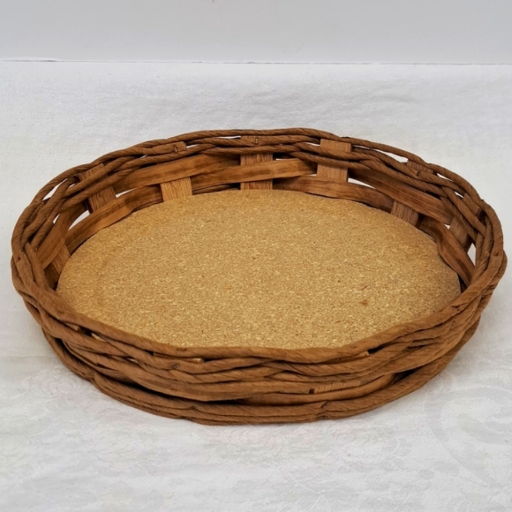 Vintage PYREX CORNING NY  cork /wicker Pyrex dish carrier made in USA